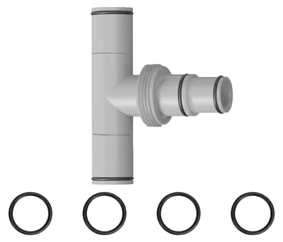 Immagine prodotto di Adattatore a T per tubo piscina, da 38 mm a 32 mm, set di raccordi a 3 vie con guarnizioni