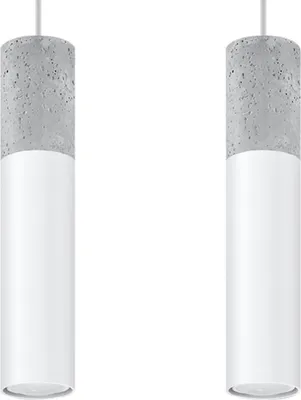 Produktbild von Hängeleuchte BORGIO 2 weiß 2xGU10 10W Stahl/Beton 90x6x30cm Sollux Lighting