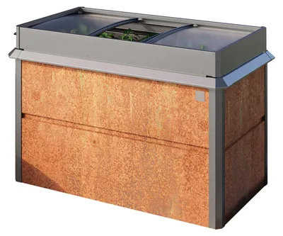 Immagine prodotto di PRIMEYARD 150 x 85 x 77 cm Orto rialzato Nele, acciaio corten, look ruggine | con telaio freddo e bordo anti-lumache