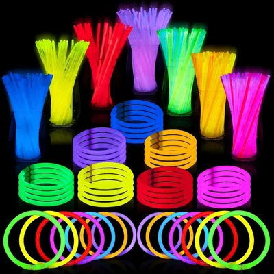 Image de JOYIN 300pcs Knicklights Néon Bâtons lumineux Party Deko 20.3 cm Bracelets Cadeaux de fête