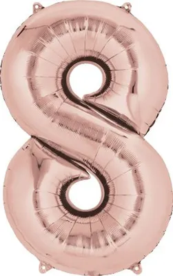 Obrázok produktu pre amscan® 9906283 Fóliový balón XXL číslo 8 - ružové zlato