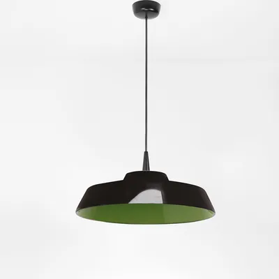 Image de Circus Black Lampe à suspension à LED, diffuseur en céramique artisanale, finition verte, diamètre 35 cm, lumière chaude 2700K, dimmable TRIAC