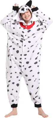 Productafbeelding van Universeel pyjama, Kigurumi onesie, kostuum van een dalmatiër, zachte witte stof
