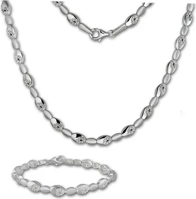Produktbild von SilberDream Collier Armband Schmuck-Set Damen Zirkonia Silber weiß SDS444W