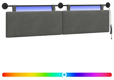 Produktbild von Hängendes Kopfteil Mit LED Licht Dunkelgrau Cordstoff