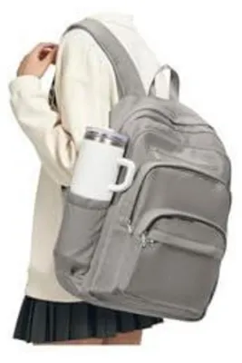 Immagine prodotto di Zaino da scuola da donna, leggero, idrorepellente, con scomparto per laptop da 15,6 pollici, color marrone, capacità 29 litri