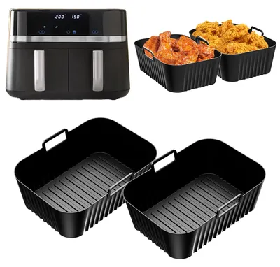Silikonformen für Heißluftfritteuse, 2 Stück, 9 L (2x4,5 L)
