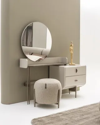 Immagine prodotto di Set da toeletta Consolle Specchio Camera da letto Comò Set di sgabelli di design