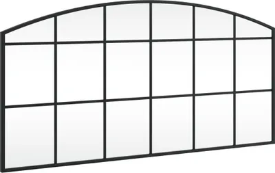 Image de vidaXL Miroir mural noir 100x50 cm bombé fer