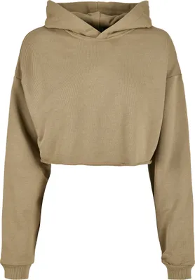 Produktbild von Urban Classics Ladies - Oversized Cropped Hoody khaki - 3XL