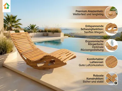 Immagine prodotto di Sdraio ergonomica in legno di acacia - pieghevole