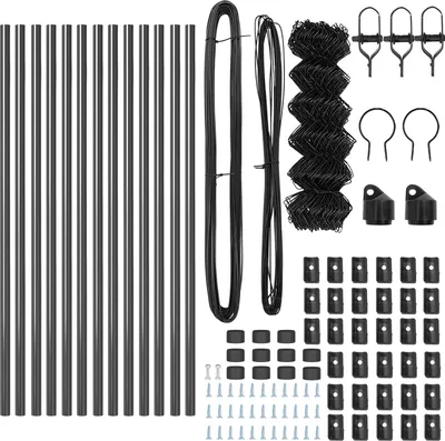 Produktbild von Möbel Kettenzaun mit 13 Pfosten 0.4x25 m verzinkter Stahl grau - Metallzäune 3351114