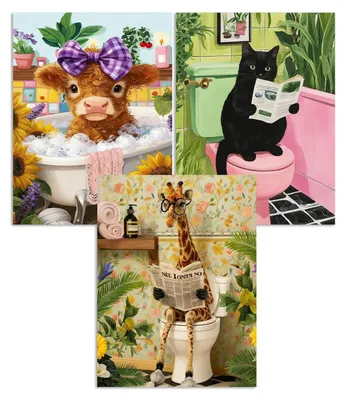 Produktbild von Diamond Painting Set Tiere 5D DIY für Anfänger 3 Stück 30x40cm