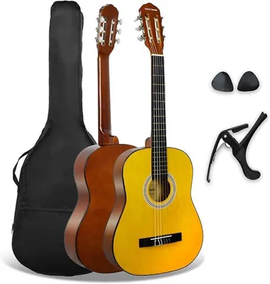 Imagen del producto de Silecomplaza, guitarra clásica de 3/4 para niños, con cuerdas de nylon, color natural