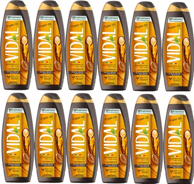 Produktbild von VIDAL Argan Badeschaum 95% Inhaltsstoffe natürlichen Ursprungs 12x500ml