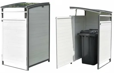 Image de Boîte de rangement pour conteneur de déchets de 120 litres - en bois - 68 x 68 x 50 cm