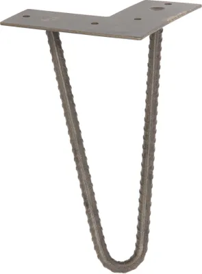 Produktbild von WAGNER Möbelbein HAIRPIN LEG Retro - 12 x 12 x 20 cm, BAUSTAHL LOOK, eisen matt, Bein schräg & Anschraubplatte - 12822801