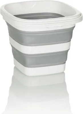 Image de Seau pliable et résistant à l'eau, gris/blanc, 5 litres