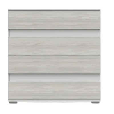 Produktbild von Kommode Sideboards Highboard 90 cm Weiß/Kathult Grau mit vier Schubladen Helios