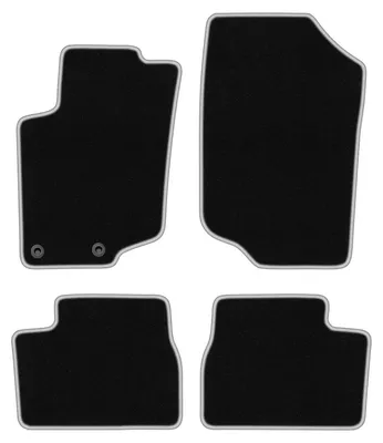 Produktbild von Fußmatten Automatten Velours Schwarz/Silber für Peugeot 207 2006-2012 Set 4-tlg