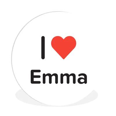 Produktbild von MuchoWow® Rundes Wandbild - Runde Bilder Ich liebe - Emma - Mädchen Ø 90 cm Kreis Wanddekoration Kunststoff - Wandkreis - Wandschmuck - Wand-Kreis - Wohnzimmer - Bild - Runde - Wanddeko - Dibond - Kunstdrucke
