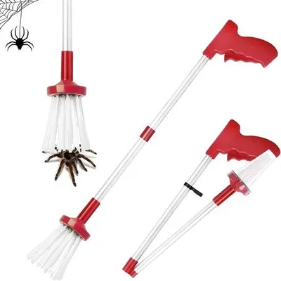 Produktbild von Spinnenfänger, extra lang – Faltbarer Griff – Sicheres Fangen von Spinnen und Kakerlaken