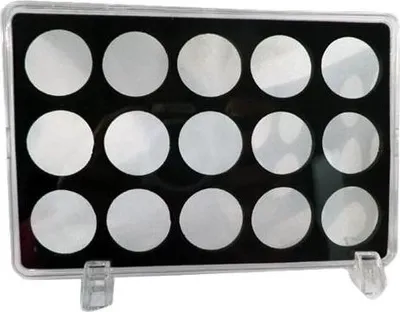 Obrázek produktu pro Plastový stojan na prezentaci mincí na 15/10 mincí do průměru 28/30mm.