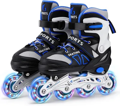 Produktbild von Verstellbare Inline-Skates für Kinder mit Leuchtrollen – Perfekt für Anfänger