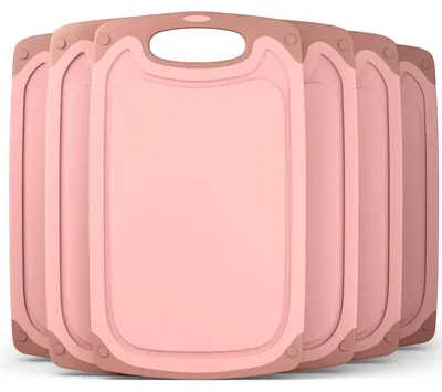 Frühstücksbretter aus Kunststoff, 6er Set, 25x15 cm, rosa