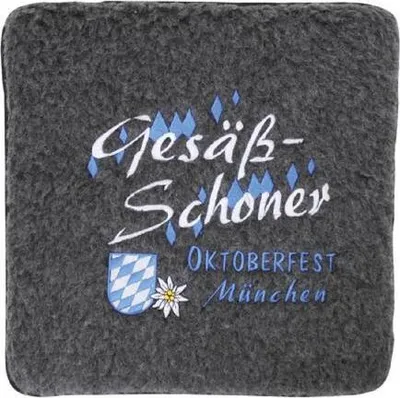 Produktbild von Schurwoll- Sitzkissen mit Einstickung - Gesäßschoner - 30018 - Schurwoll Sitzkissen