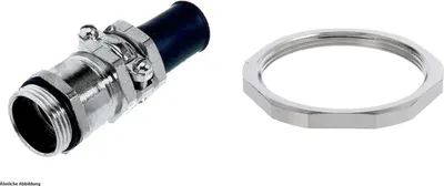 Produktbild von LAPP Verschraubung mit Biegeschutz und Gegenmutter M50x1,5 Messing (CuZn) vernickelt Gewindelänge 9,0mm - 1 Stück