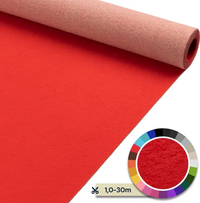 Produktbild von Eventteppich PODIUM Rot 1,50m x 8,00m B1 Messeteppich, Hochzeitsteppich