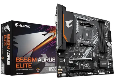 Produktbild von Gigabyte B550M AORUS ELITE - AMD - Socket AM4 - 3rd Generation AMD Ryzen™ 3 - 3rd Generation AMD Ryzen 5 - 3rd Generation AMD Ryzen™ 7 - 3rd... - DDR4-SDRAM - 128 GB - DIMM