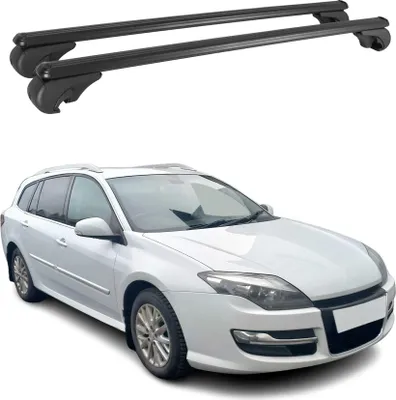 Produktbild von Dachträger Grundtäger für Renault Laguna Grandtour 2007-2015 75kg Alu Schwarz 2x