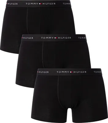 Produktbild von Tommy Hilfiger Herren 3er-Pack Unterhosen aus charakteristischer Baumwolle, Schwarz