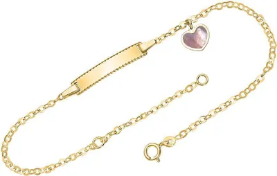 Produktbild von 585er Goldarmband von JEWLIX mit Herzanhänger (Länge: 16cm)
