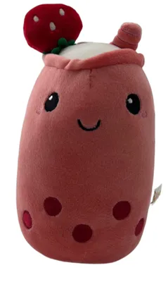 Produktbild von Bubble Tea Plüschtier Boba Kuscheltier Plüschpuppen Weiche Bubble Tea Kuscheltier Tee Weiche Puppe Teetasse Kissen Kinderspielzeug (rot, 30 cm)
