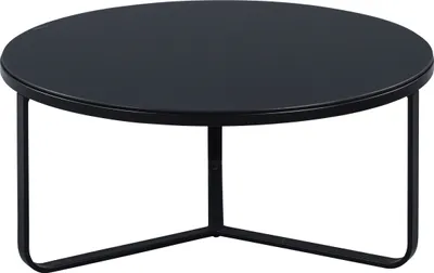 Produktbild von Couchtisch Boston 2 in schwarz - Glas, Metall - H=35,5cm D=80cm