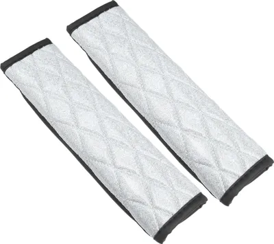 Produktbild von Universelle Autositzgurtabdeckung, Gurtkissen mit Glitzer-Schultergurt, 23x6,3 cm, Bequemer Nackenschutz, Polyester, Weiß, 1 Paar