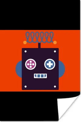 Produktbild von MuchoWow® Poster Roboter - Rot - Gesicht - Formen - Jungen - Kinder 120x90 cm - Wandbild