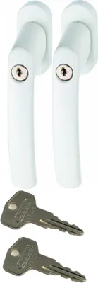 Produktbild von ABUS FG200 W SB abschließbarer Fenstergriff, weiß im Set 2 Stück