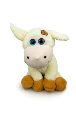 Produktbild von Plüschtier Schaf 30 cm weiß mit Blume – Weiches Kuscheltier, Stofftier