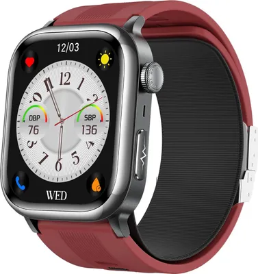 Produktbild von INF Smartwatch mit Blutdruckmessung, EKG & Bluetooth-Anruf, 2.06 Zoll Rot