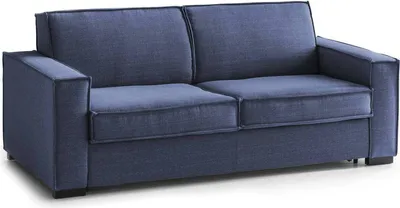 Produktbild von Festes Sofa Daalder, 2-Sitzer-Sofa, 100%  Italy, Wohnzimmersofa aus Stoff, mit Standard-Armlehnen, Cm 180x95h90, Blau