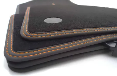 Image de Tapis de sol Premium pour Renault Captur II Tapis de sol (double couture orange) Tapis en velours Tuning 4 pièces