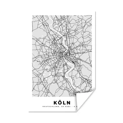 Produktbild von MuchoWow® Poster Stadtplan - Deutschland - Karte - Köln - Karte 40x60 cm - Plakate für die Wand - Poster Babyzimmer