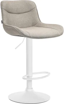 Produktbild von CLP Barhocker Vonore Stoff Höhenverstellbar Und 360 Grad Drehbar taupe Gestell Farbe weiß