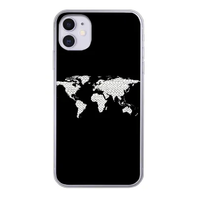 Produktbild von MuchoWow® Handyhülle Schutzhülle Hülle für iPhone 11 Weltkarte - Muster - Schwarz Silikon Softcase Handy Hülle - Handytasche