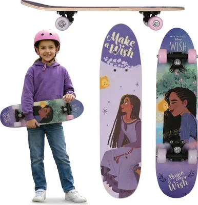 Produktbild von DISNEY WISH Asha Kinder-Holzskateboard 61 cm, rutschfest, leicht und stabil, für 20–50 kg