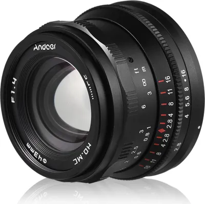 Produktbild von Andoer 35-mm-Kameraobjektiv mit festem Fokus, Vollformat-Kamera, Prime-Objektiv, F1,4, grosse Blende, manueller Fokus mit E-Mount, kompatibel mit spiegellosen E-Mount-Kameras Sony A7/A7II/A7R/A7RII/A7S/A7SII/A6500/A6300